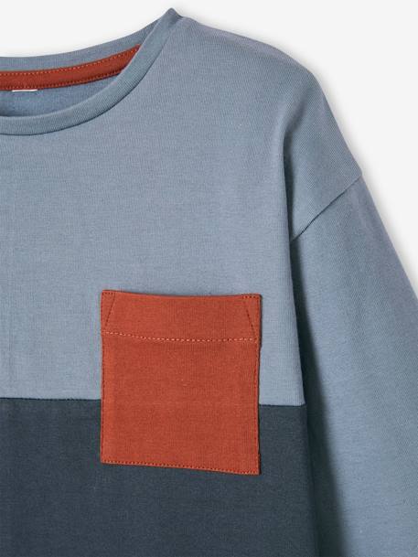 Jungen Shirt, Colorblock Oeko-Tex - blau/dunkelblau+grau/bordeaux - 3