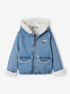Maedchenkleidung- Jacken & Mäntel-Jacken & Westen-Warm gefütterte Mädchen Jeansjacke