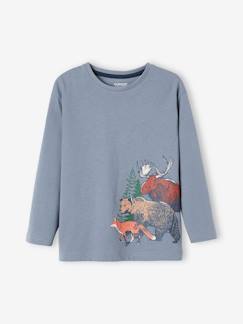 Jungenkleidung-Shirts, Poloshirts & Rollkragenpullover-Shirts-Jungen Shirt mit Natur-Print, Bio-Baumwolle
