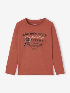 Jungenkleidung-Shirts, Poloshirts & Rollkragenpullover-Shirts-Jungen Shirt, Schriftzug mit Flockprint