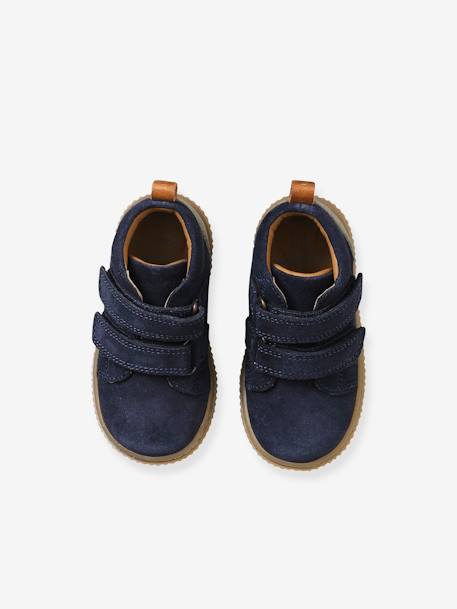 Jungen Baby Boots, Klettverschluss - dunkelblau+grau+karamell+petrol - 4