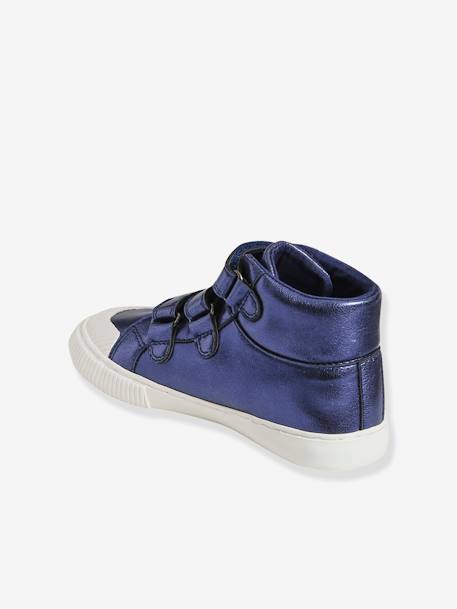 Mädchen High-Sneakers mit Klett - blau metallic+rosegold - 3