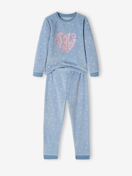 2er-Pack Mädchen Schlafanzüge, Samt - pack blau/rosa - 6