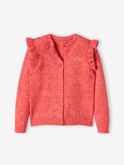 Maedchenkleidung-Pullover, Strickjacken & Sweatshirts-Strickjacken-Flauschiger Mädchen Cardigan, Volants