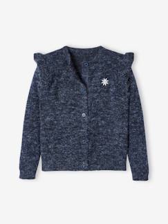Maedchenkleidung-Pullover, Strickjacken & Sweatshirts-Flauschiger Mädchen Cardigan, Volants