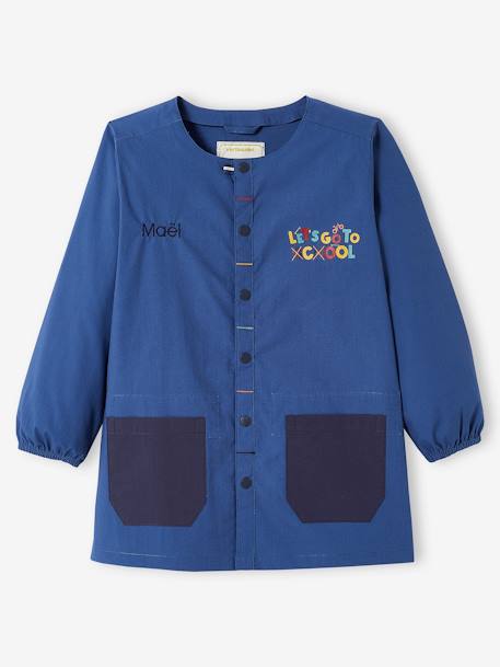 Jungen Malkittel mit Print, personalisierbar - marine - 2