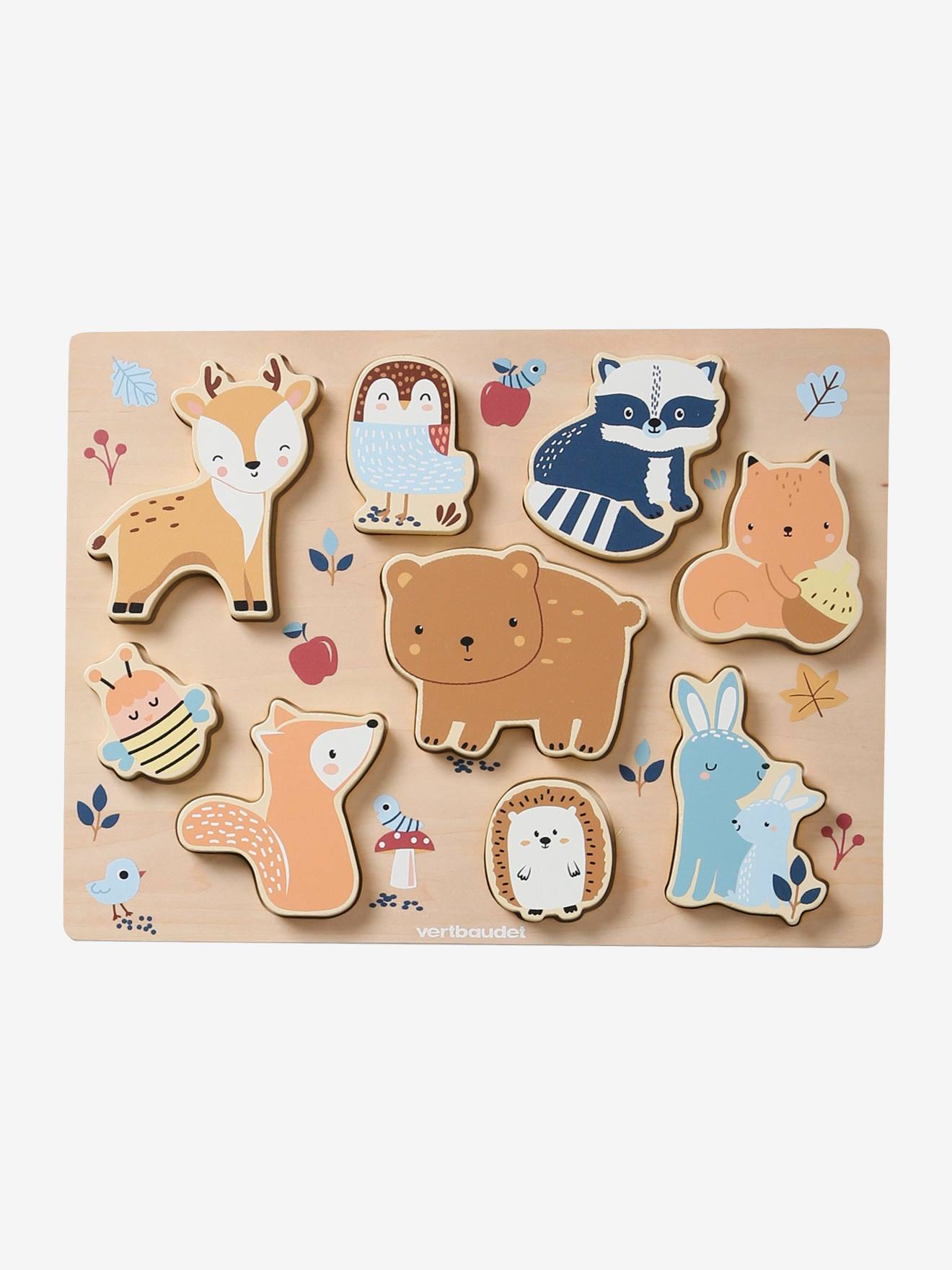 Vertbaudet Steckpuzzle Waldfreunde Grün Einheitsgröße