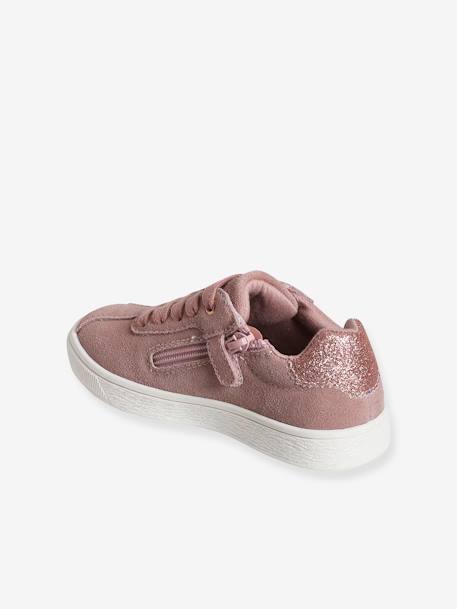 Mädchen Sneakers mit Reißverschluss, Glitzer - marine+rosa - 9