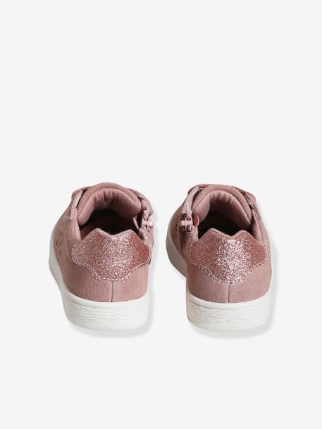 Mädchen Sneakers mit Reißverschluss, Glitzer - marine+rosa - 12