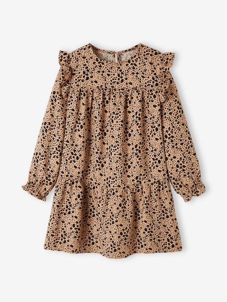 Mädchen Volantkleid Oeko-Tex - grün bedruckt+marine bedruckt+mehrfarbig geblümt+pfirsich bedruckt+rosa bedruckt+violett bedruckt+weiß geblümt - 16
