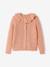 Warmer Mädchen Cardigan mit Kragen Oeko-Tex - braun+rosa+wollweiß - 7
