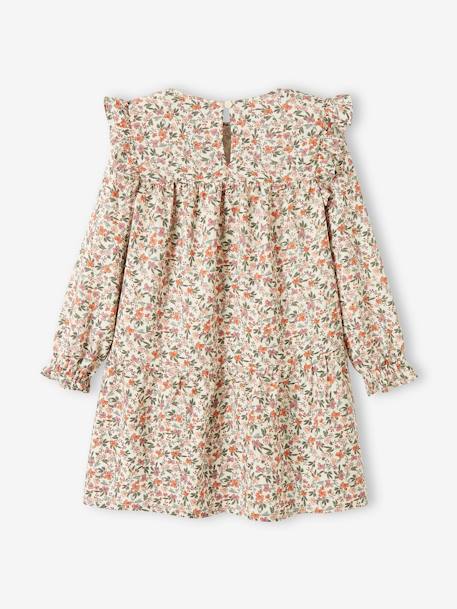 Mädchen Volantkleid Oeko-Tex - grün bedruckt+marine bedruckt+mehrfarbig geblümt+pfirsich bedruckt+rosa bedruckt+violett bedruckt+weiß geblümt - 21
