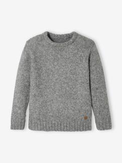 Jungenkleidung-Pullover, Strickjacken, Sweatshirts-Jungen Pullover, melierter Strick