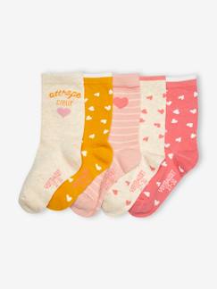 Maedchenkleidung-Unterwäsche, Socken, Strumpfhosen-Socken-5er-Pack Mädchen Socken, Herzen BASIC Oeko-Tex
