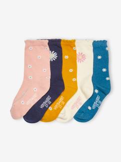 Maedchenkleidung-Unterwäsche, Socken, Strumpfhosen-5er-Pack Mädchen Socken, Margeriten