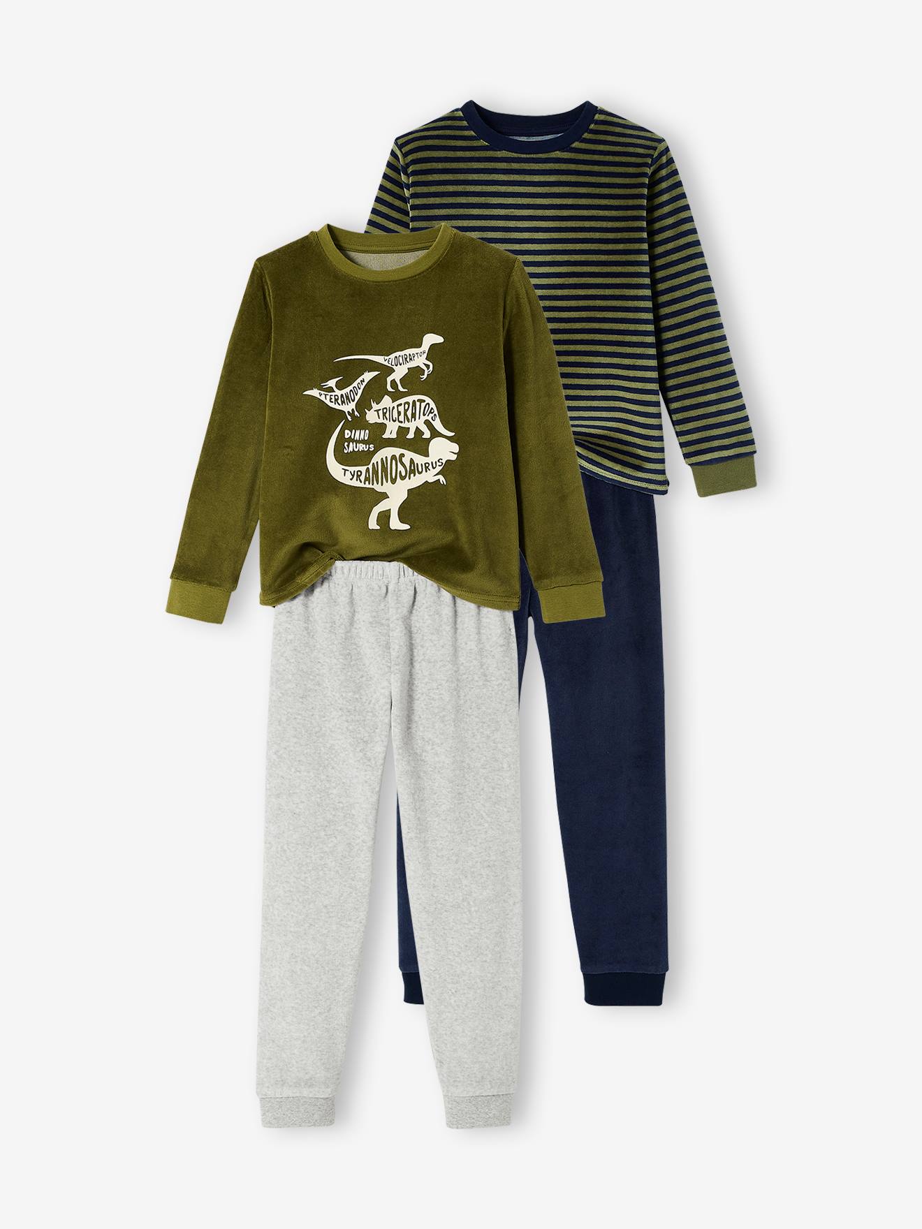 2er-Pack Jungen Samt-Schlafanzüge