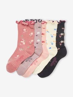 -5er-Pack Mädchen Socken, Blumen Oeko-Tex