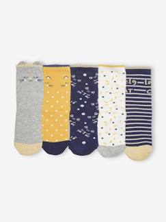 Maedchenkleidung-Unterwäsche, Socken, Strumpfhosen-5er-Pack Mädchen Socken, Katzen  Oeko-Tex