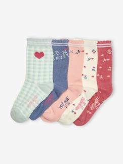 Maedchenkleidung-Unterwäsche, Socken, Strumpfhosen-5er-Pack Mädchen Socken, Blumen Oeko-Tex