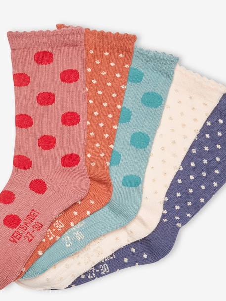 5er-Pack Mädchen Socken mit Tupfen - pack dunkelrosa - 2