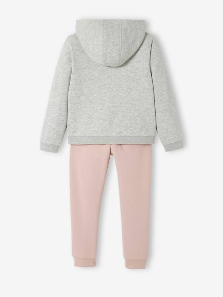 Mädchen Sport-Set: Sweatshirt & Jogginghose - blau+grau+grau/rosa - 13