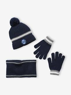 Jungenkleidung-Accessoires-Mützen, Schals & Handschuhe-Jungen Set: Mütze, Loopschal & Handschuhe BASIC
