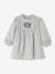 Baby Kleid mit Stickereien - graugrün+hellgrau meliert - 5