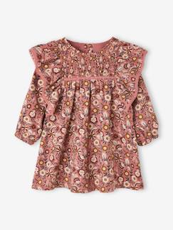 Babymode-Kleider & Röcke-Gesmoktes Mädchen Baby Kleid, Blumen