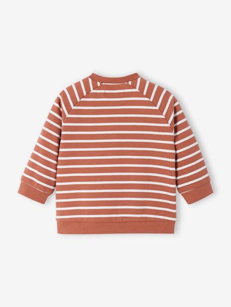 Baby Sweatshirt, Streifen - braun gestreift+grau gestreift - 2