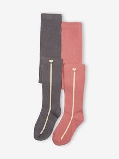 Maedchenkleidung-Unterwäsche, Socken, Strumpfhosen-2er-Pack Mädchen Strumpfhosen, Glitzerstreifen Oeko-Tex®