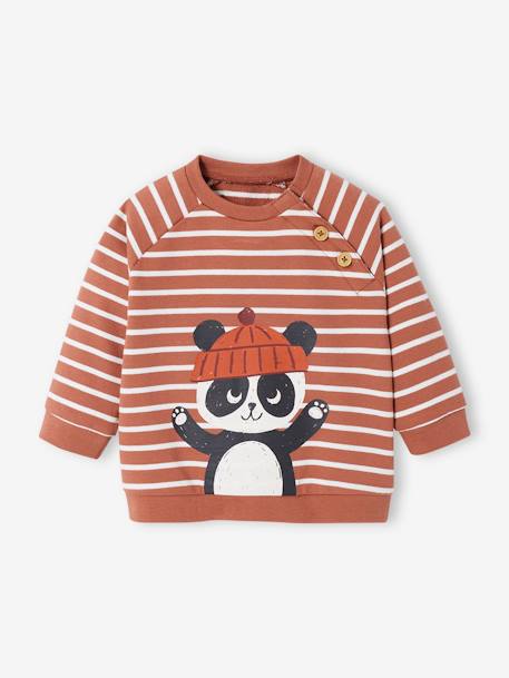 Baby Sweatshirt, Streifen Oeko-Tex - braun gestreift - 1