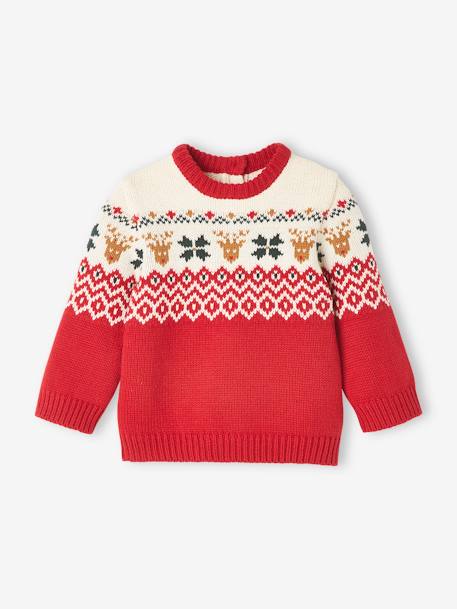 Capsule Collection: Baby Weihnachtspullover Oeko-Tex - rot+tanne - 5