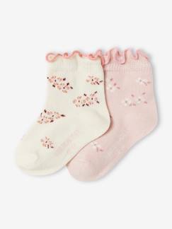 Babymode-Socken & Strumpfhosen-2er-Pack Mädchen Baby Socken mit Blumenmuster