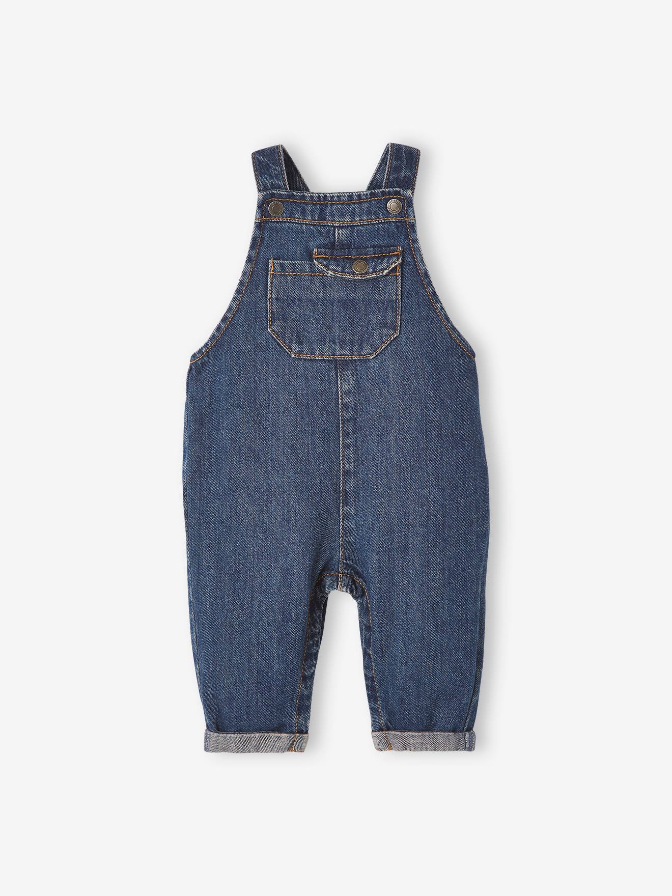 Mädchen Jungen Baumwolle Overall Jeans mit Knöpfen 1-5 Jahre Braun Baby Kinder Latzhose 