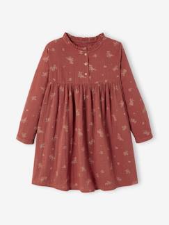 Kinderkleidung-Mädchen Kleid mit Glanztupfen, Musselin