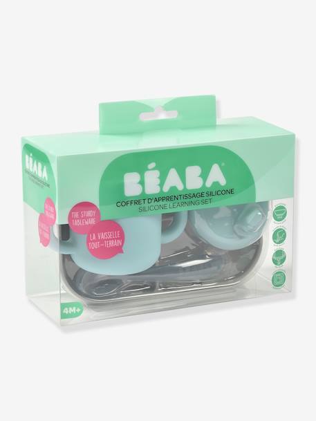 3-teiliges Baby Esslern-Geschirr aus Silikon BEABA® - blau+rosa - 2