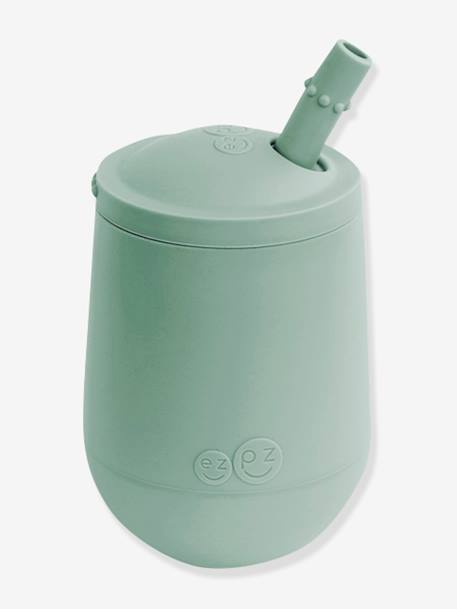 Trinklernbecher mit Strohhalm „Mini Cup“ EZPZ™, Silikon - altrosa+grün+nachtblau - 5