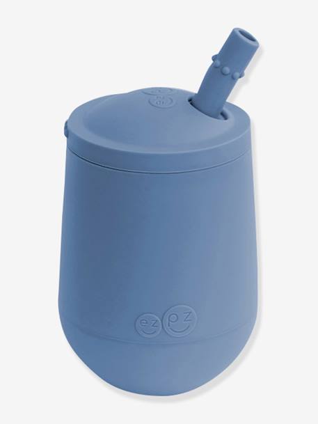 Trinklernbecher mit Strohhalm „Mini Cup“ EZPZ™, Silikon - altrosa+grün+nachtblau - 10