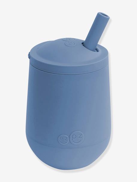 Trinklernbecher mit Strohhalm „Mini Cup“ EZPZ, Silikon - altrosa+grün+nachtblau - 12