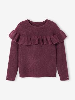 Maedchenkleidung-Pullover, Strickjacken & Sweatshirts-Mädchen Pullover mit Volant, weicher Strick