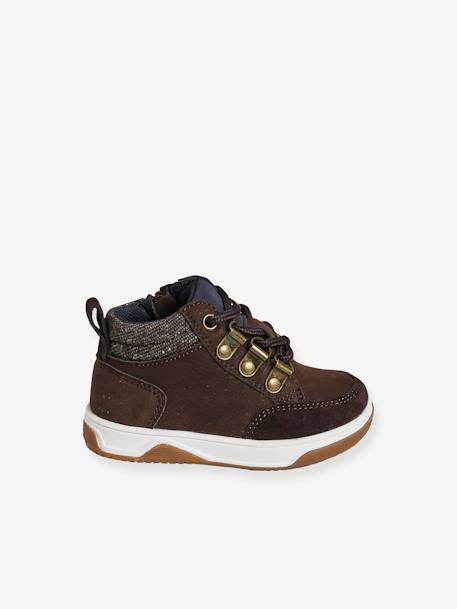 Jungen Baby Boots, Schnürung & Reißverschluss - beige+braun+braun - 7