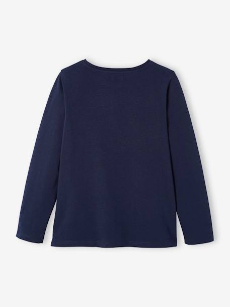 Mädchen Shirt mit Message-Print, Glanzdetails BASIC Oeko-Tex - blaugrau+dunkelgrün+marine+zartrosa - 8