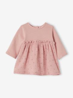 Babymode-Baby Kleid, Materialmix