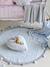 Runder Kinderzimmer-Teppich mit Pompons LORENA CANALS, Bio-Baumwolle - blaugrau+rosa - 2