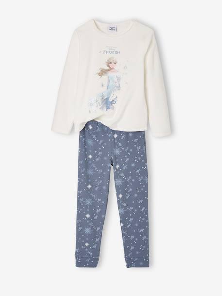 Mädchen Samt-Schlafanzug Disney DIE EISKÖNIGIN - weiß/blau - 1
