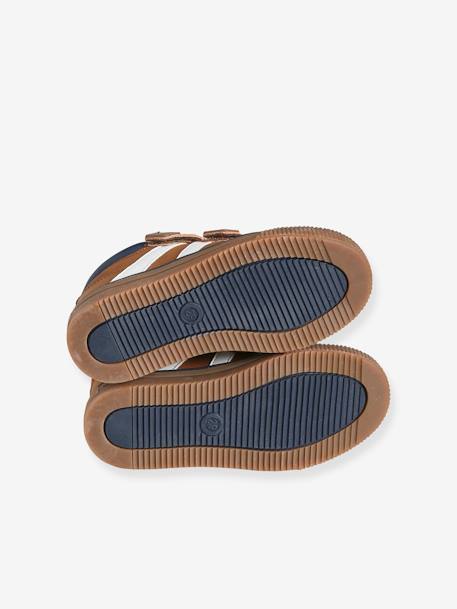 Hohe Jungen Sneakers, Klettverschluss - braun+marine - 5