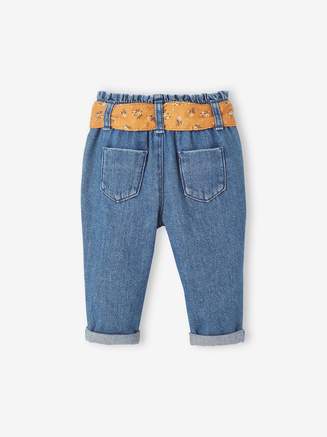 Thumbnail - Mädchen Baby Jeans mit Stoffgürtel