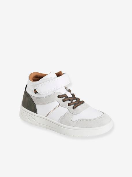 Jungen High-Sneakers, Schnürung und Klett - khaki+marine+weiß - 15