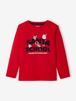 Jungenkleidung-Shirts, Poloshirts & Rollkragenpullover-Shirts-Jungen Weihnachts-Shirt mit Print „Santa School“