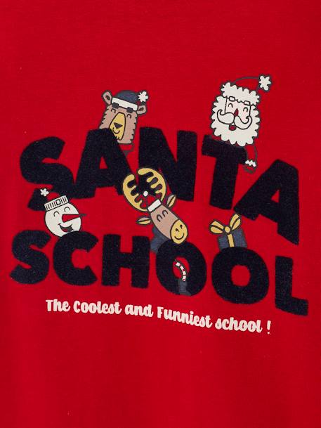 Jungen Weihnachts-Shirt mit Print „Santa School“ - rot - 3